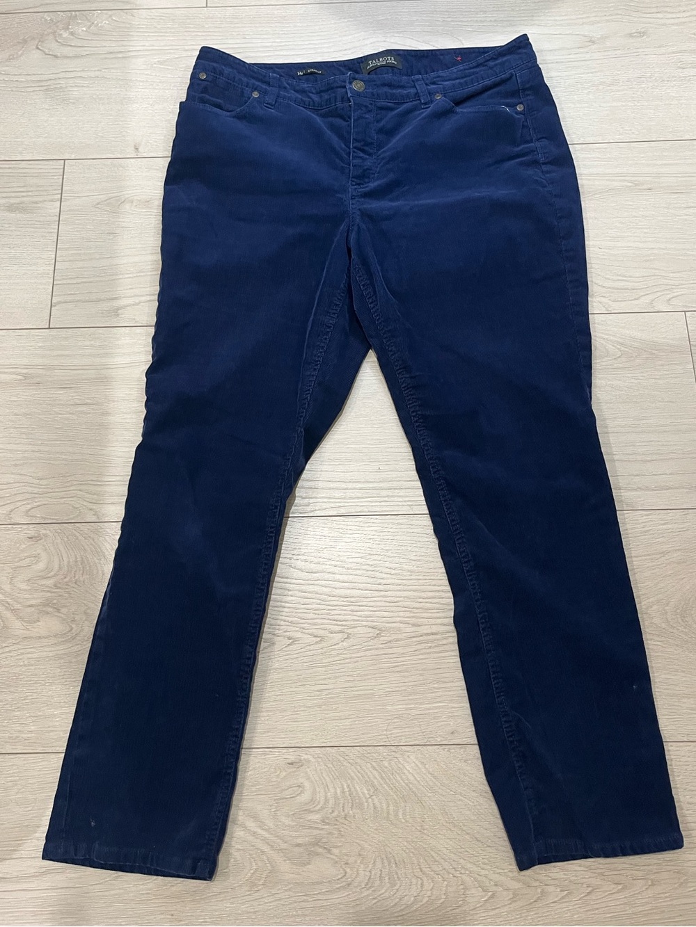 Talbots Flawless Five-Pocket Corduroy Pants Navy Blue Straight Leg Womens 14P